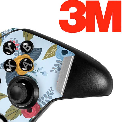 Blue Fall Flowers Xbox One Elite Controller Skin