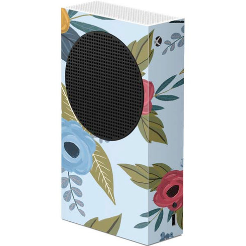 Blue Fall Flowers Xbox Series S Console Skin