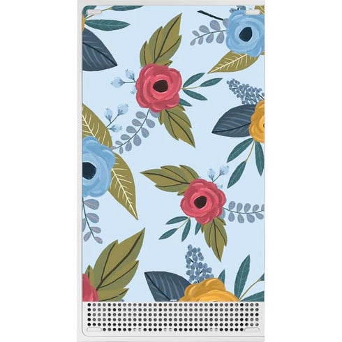 Blue Fall Flowers Xbox Series S Console Skin