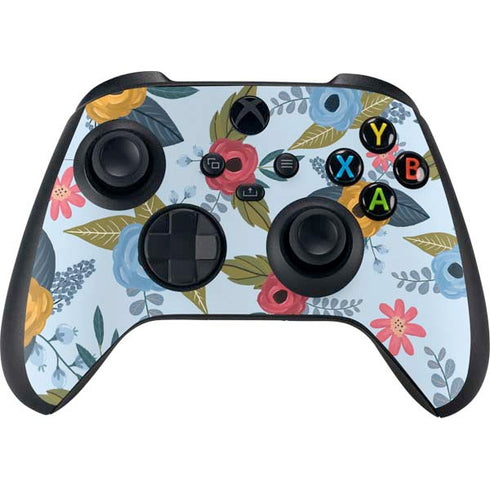 Blue Fall Flowers Xbox Series X Bundle Skin