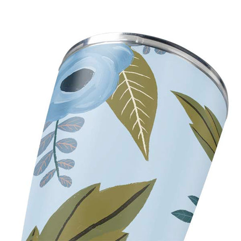 Blue Fall Flowers Yeti 20oz Tumbler Skin