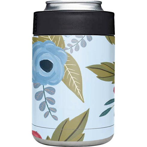 Blue Fall Flowers Yeti Colster Can Insulator Skin