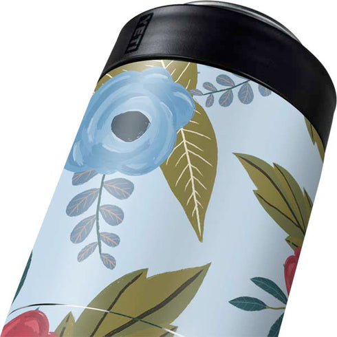 Blue Fall Flowers Yeti Colster Can Insulator Skin