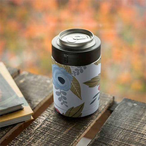 Blue Fall Flowers Yeti Colster Can Insulator Skin