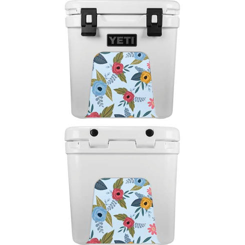 Blue Fall Flowers YETI Roadie 24 Hard Cooler Skin