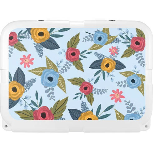 Blue Fall Flowers YETI Tundra 35 Hard Cooler Skin