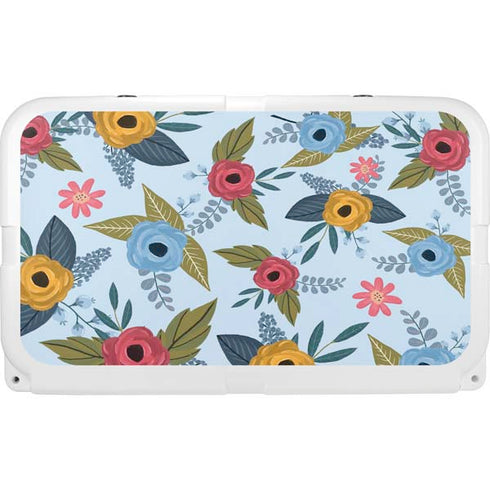 Blue Fall Flowers YETI Tundra 45 Hard Cooler Skin