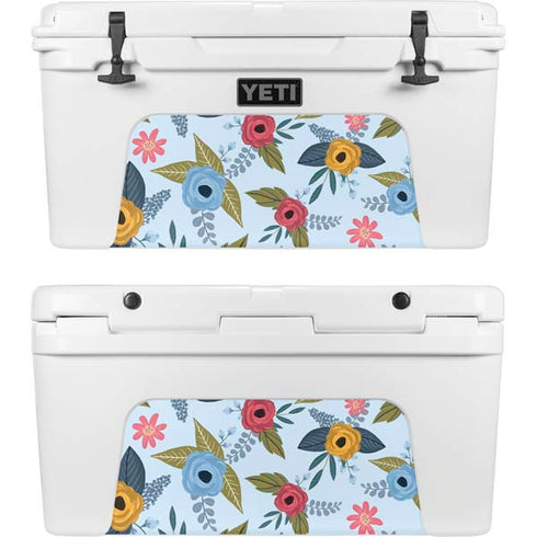 Blue Fall Flowers YETI Tundra 65 Hard Cooler Skin