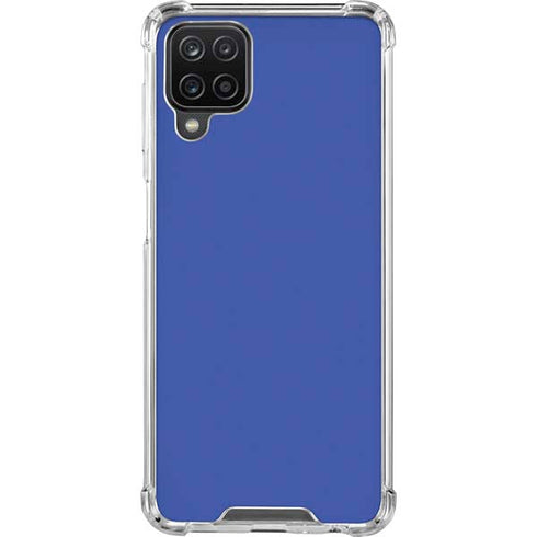 Blue Solid Galaxy A12 Clear Case