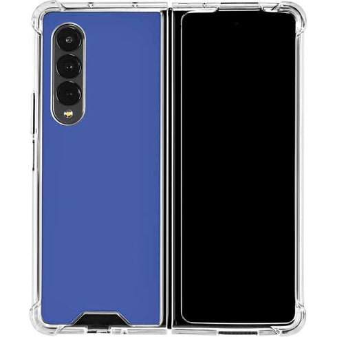 Blue Solid Galaxy Z Fold4 5G Clear Case
