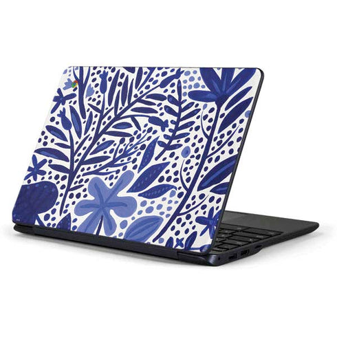 Cat Coq Blue Garden Samsung Chromebook Skin