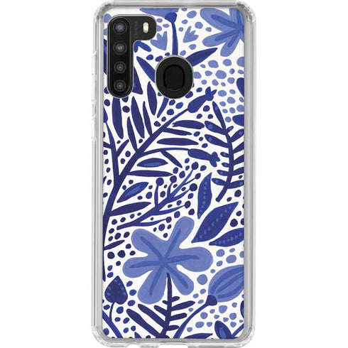 Cat Coq Blue Garden Galaxy A21 Clear Case