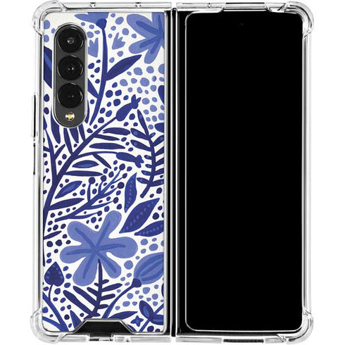 Cat Coq Blue Garden Galaxy Z Fold4 5G Clear Case