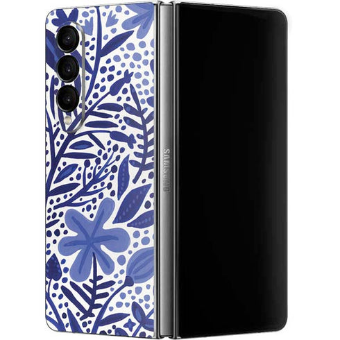 Cat Coq Blue Garden Galaxy Z Fold4 5G Skin