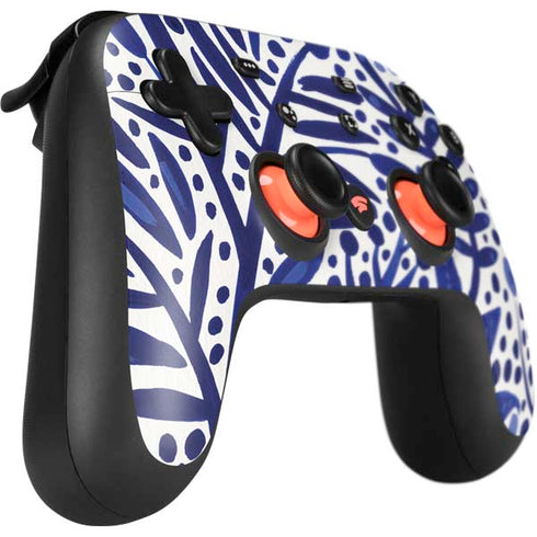 Cat Coq Blue Garden Google Stadia Controller Skin