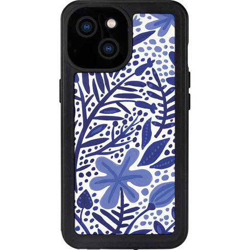 Cat Coq Blue Garden iPhone 13 Mini Waterproof Case
