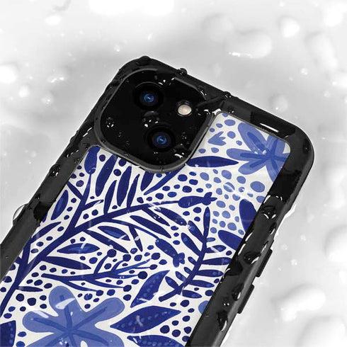 Cat Coq Blue Garden iPhone 13 Mini Waterproof Case