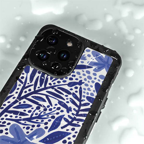 Cat Coq Blue Garden iPhone 14 Pro Max Waterproof Case