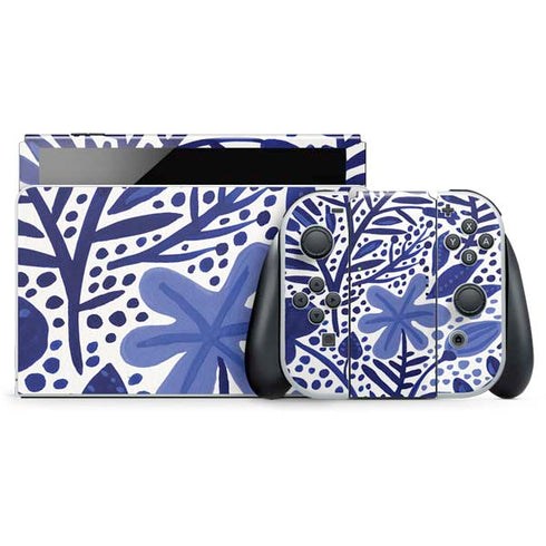 Cat Coq Blue Garden Nintendo Switch OLED (2021) Skin