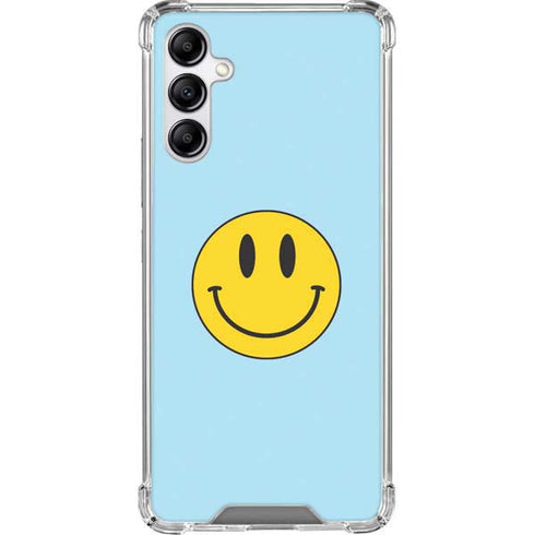 Blue Happy Face Galaxy A14 5G Clear Case