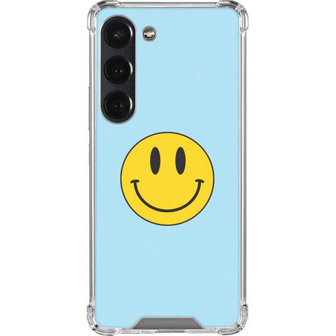 Blue Happy Face Galaxy S23 Clear Case