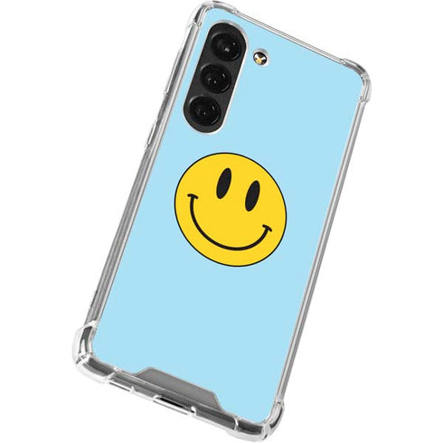 Blue Happy Face Galaxy S23 Clear Case