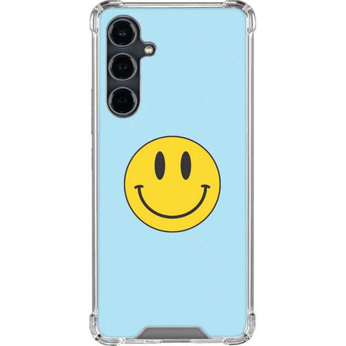 Blue Happy Face Galaxy S23 FE Clear Case