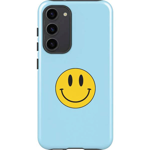 Blue Happy Face Galaxy S23 Plus Pro Case