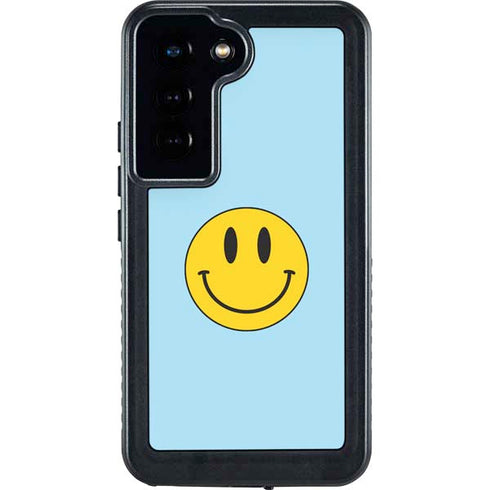 Blue Happy Face Galaxy S23 Waterproof Case