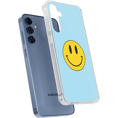 Blue Happy Face Galaxy S24 Clear Case