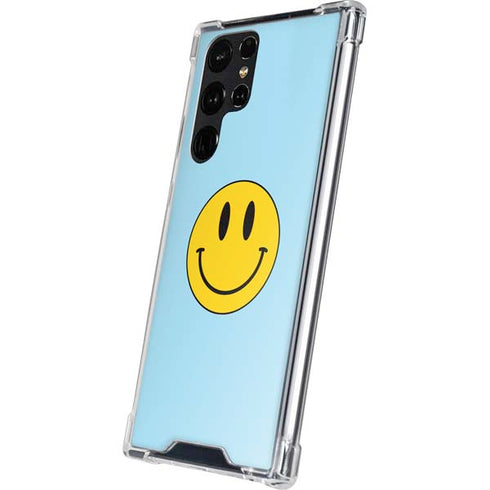 Blue Happy Face Galaxy S24 Ultra Clear Case