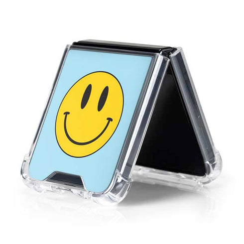 Blue Happy Face Galaxy Z Flip5 5G Clear Case