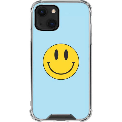 Blue Happy Face iPhone 14 Clear Case