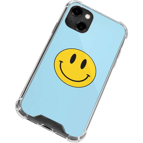 Blue Happy Face iPhone 14 Clear Case