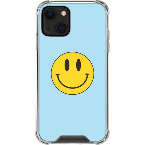 Blue Happy Face iPhone 14 Plus Clear Case