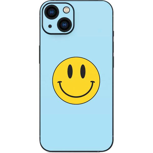 Blue Happy Face iPhone 15 Plus Skin