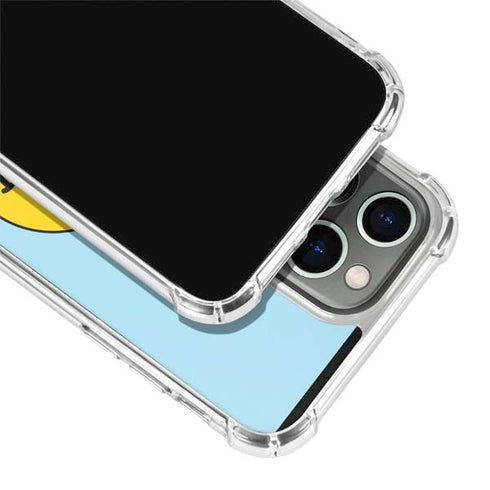 Blue Happy Face iPhone 15 Pro Clear Case