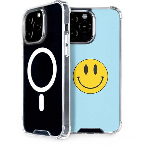 Blue Happy Face iPhone 15 Pro Max MagSafe Case