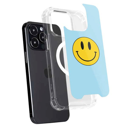 Blue Happy Face iPhone 15 Pro Max MagSafe Case