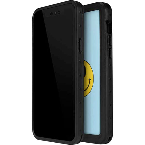 Blue Happy Face iPhone 14 Pro Max Waterproof Case