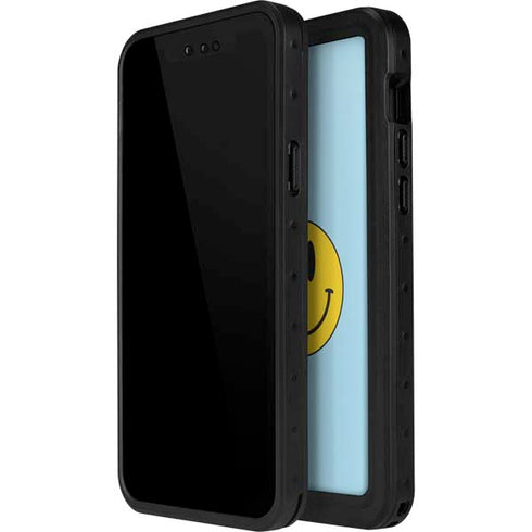 Blue Happy Face iPhone 14 Pro Waterproof Case