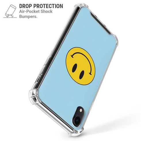 Blue Happy Face iPhone XR Clear Case