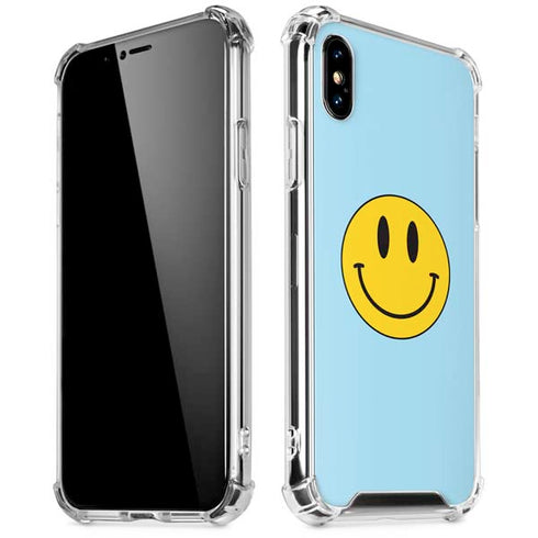 Blue Happy Face iPhone XS Max Clear Case