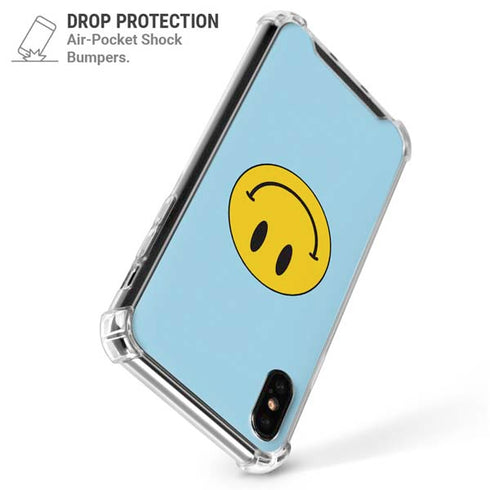 Blue Happy Face iPhone XS Max Clear Case