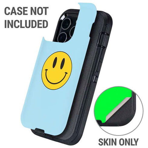 Blue Happy Face Otterbox Defender iPhone Skin