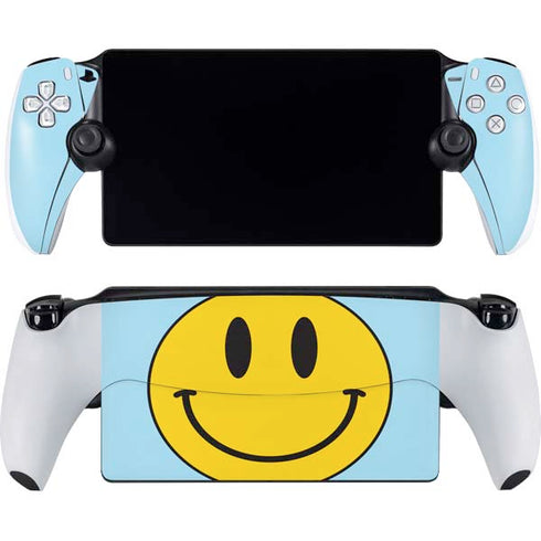 Blue Happy Face PlayStation Portal Remote Player Skin