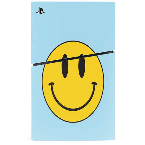 Blue Happy Face PS5 Slim Disk Console Skin