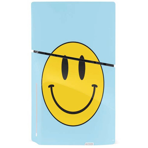 Blue Happy Face PS5 Slim Disk Console Skin