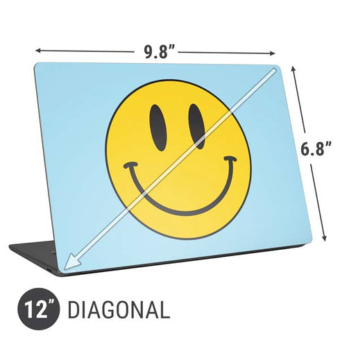 Blue Happy Face Universal Laptop 12in (9.8 x 6.8in) Skin