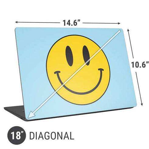 Blue Happy Face Universal Laptop 18in (14.6 x 10.6in) Skin